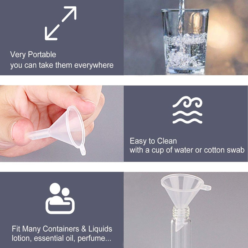 Avenoir Refillable Cosmetic Containers Funnels, Funnels for Filling Bottles of Lotion, Water, Essential Oils, Lotions, Shampoo, Conditions, Cleaning Products, 3 Clear - Image 3