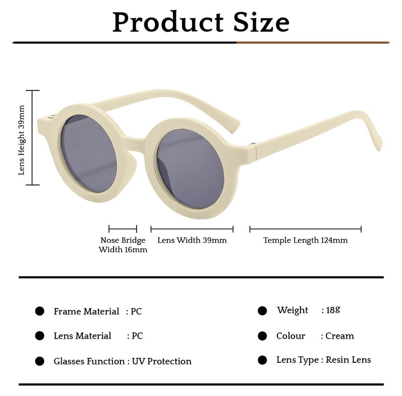 SYGA Kids Goggles, Frenzy Round Shape Uv Protected Eyewears For Boys And Girls, Suitable For Age 3 To 8 Years (Cream) - Image 4