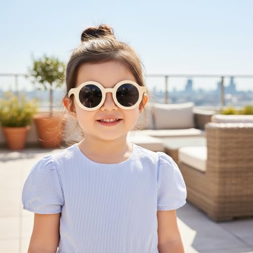 SYGA Kids Goggles, Frenzy Round Shape Uv Protected Eyewears For Boys And Girls, Suitable For Age 3 To 8 Years (Cream) - Image 2
