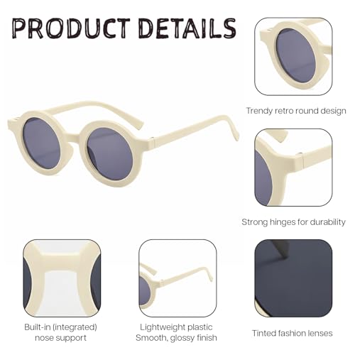 SYGA Kids Goggles, Frenzy Round Shape Uv Protected Eyewears For Boys And Girls, Suitable For Age 3 To 8 Years (Cream) - Image 5
