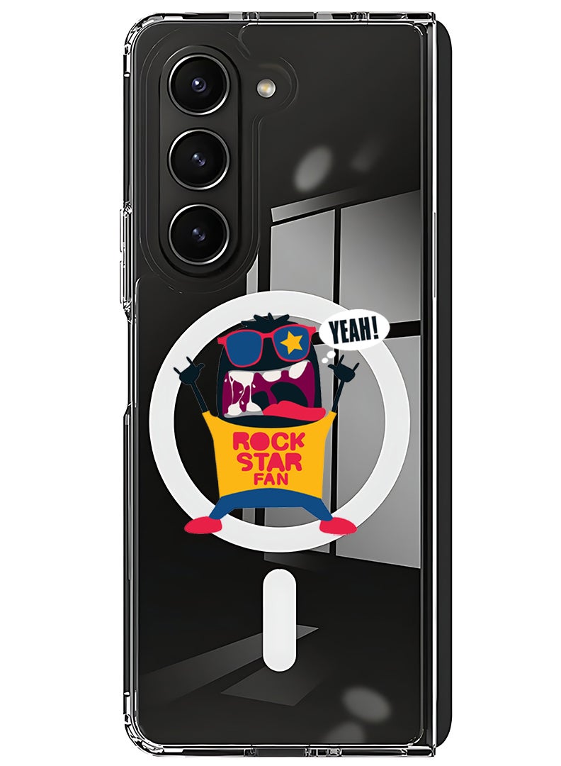 Theodor Magnetic Case for Samsung Galaxy Z Fold 6 Compatible with MagSafe Wireless Charging, Shockproof Phone Bumper Cover Rock Star Fan - Image 1