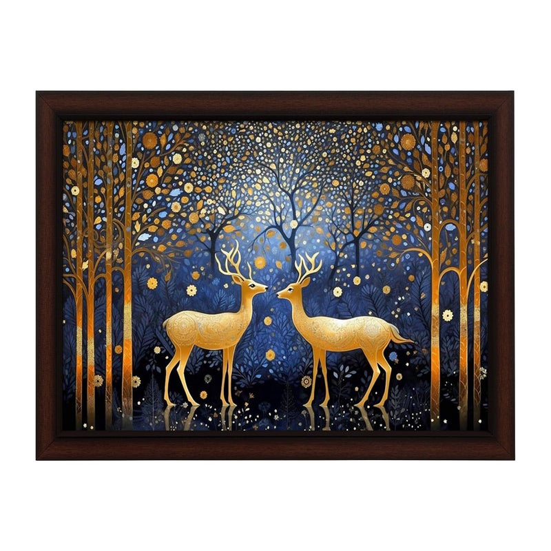 Masstone Reindeer in Jungle Wall Painting with UV Textured Effect Framed HD, 34x27 cm Wall Hanging Photos Home Décor Wall Art For Living Room, Bedroom, Drawing room, Office - Image 5