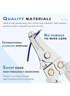 AAOVEFOX Special Wire Stripper for Electrician 6 in 1 Multifunction Wire Pliers Tool for Electric Cable Stripping Cutting Cable Stripper and Crimping Grey  - Image 5