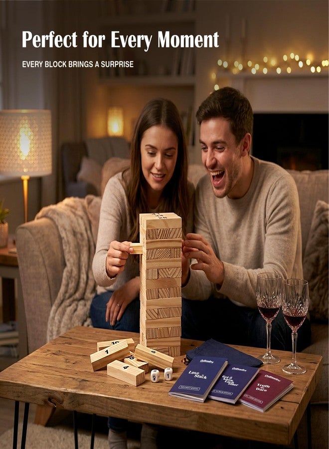 Outlanders® Couples Block Tower Game with 3 Game Editions - Date Night Game, Get to Know Each Other & Truth or Dare | Fun Party Game for Couples & Friends - Image 3
