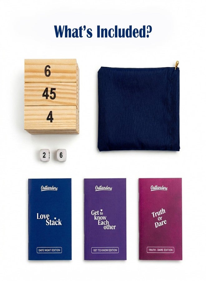 Outlanders® Couples Block Tower Game with 3 Game Editions - Date Night Game, Get to Know Each Other & Truth or Dare | Fun Party Game for Couples & Friends - Image 4