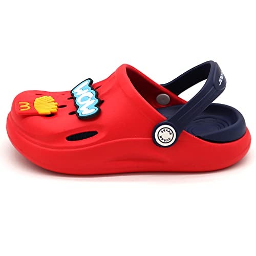 SVAAR Wow Clog Shoes for Boys & Girls || Indoor & Outdoor Sandals Clogs for Kids Red-Navy, 1 UK - Image 4