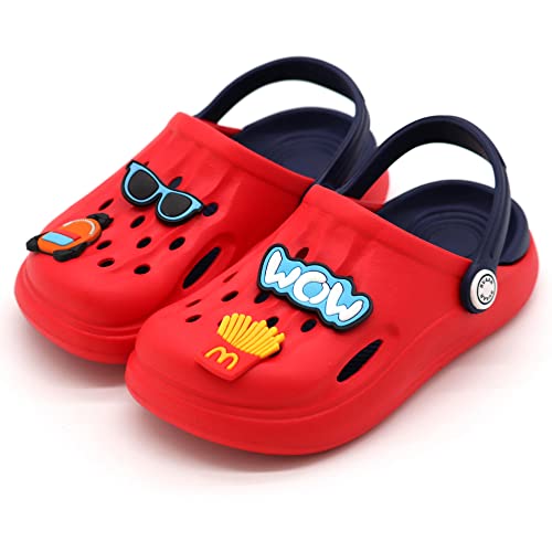 SVAAR Wow Clog Shoes for Boys & Girls || Indoor & Outdoor Sandals Clogs for Kids Red-Navy, 1 UK - Image 3