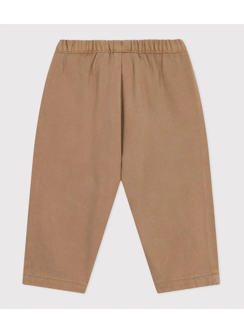 بيتي باتو بنطلون أطفال قطن سادة بشعار، تصميم كارغو