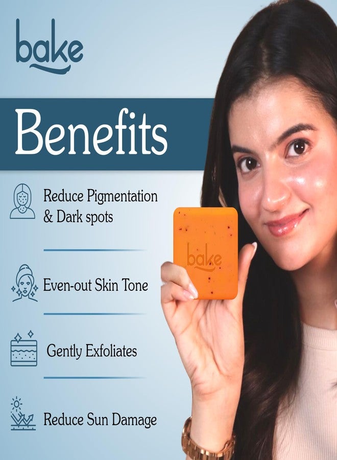 BAKE 2% Kojic Acid Scrub Treatment Soap (1 Pcs) with Alpha Arbutin, Lactic Acid & Niacinamide | For Pigmentation, Dark Spots, Tan Removal, Brightens Underarms | Soap for Women & Men | 100g x 1 - Image 2