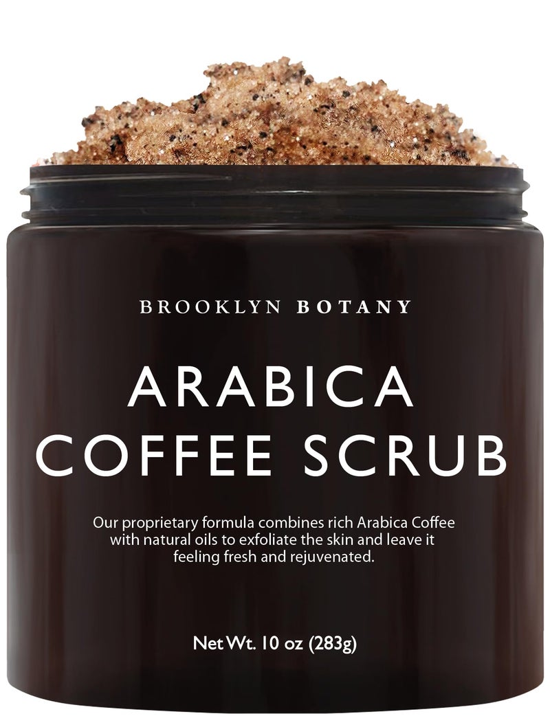 Brooklyn Botany Dead Sea Salt and Arabica Coffee Body Scrub 10 oz - Moisturizing and Exfoliating Body, Face, Hand, Foot Scrub - Fights Stretch Marks, Fine Lines, Wrinkles - Great Gifts for Women & Men - Image 1