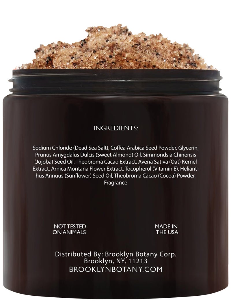 Brooklyn Botany Dead Sea Salt and Arabica Coffee Body Scrub 10 oz - Moisturizing and Exfoliating Body, Face, Hand, Foot Scrub - Fights Stretch Marks, Fine Lines, Wrinkles - Great Gifts for Women & Men - Image 3