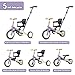 newyoo Toddler Tricycle with Push Handle for 13 Year Old Toddler Bike Birthday Toy for Boys and Girls 5 in 1 Kids Trike Balance Bike with Backrest and Safety Belt Purple TR007 - Image 4