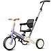 newyoo Toddler Tricycle with Push Handle for 13 Year Old Toddler Bike Birthday Toy for Boys and Girls 5 in 1 Kids Trike Balance Bike with Backrest and Safety Belt Purple TR007 - Image 3