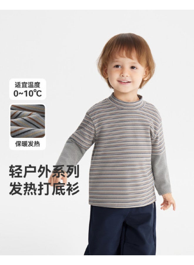 Far Infrared Heating] Baby Casual Base Layer Winter Thermal Shirt Boys T-shirt Long Sleeve Top Girls Version - Image 1