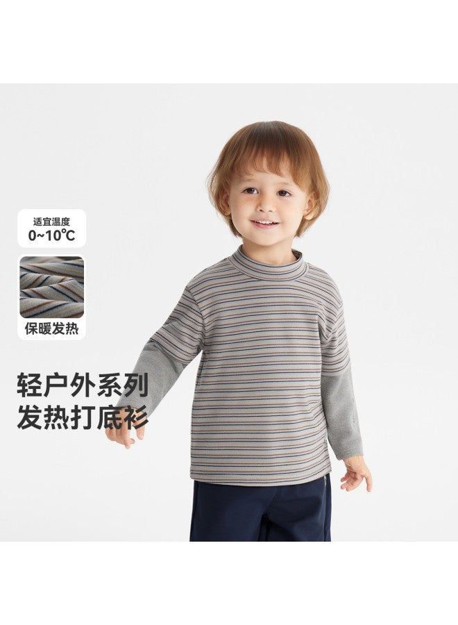 Far Infrared Heating] Baby Casual Base Layer Winter Thermal Shirt Boys T-shirt Long Sleeve Top Girls Version - Image 2
