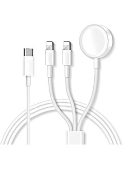 Usb C Charging Cable For Iphone And Iwatch Fast 3 In 1 Magnetic Wireless Charger With 2 Cables Compatible With Iphone 14 13 Pro Max 12 11 Xr Xs X Iwatch Series 8 7 6 Se 5 4 3 2 1 Airpods