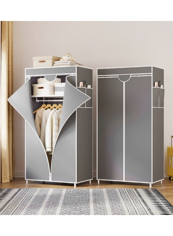 منظم خزانة مفروش من قماش غير منسوج محمول بتركيب سهل مع قضيب تعليق | حلاً لتخزين المساحات - Image 2