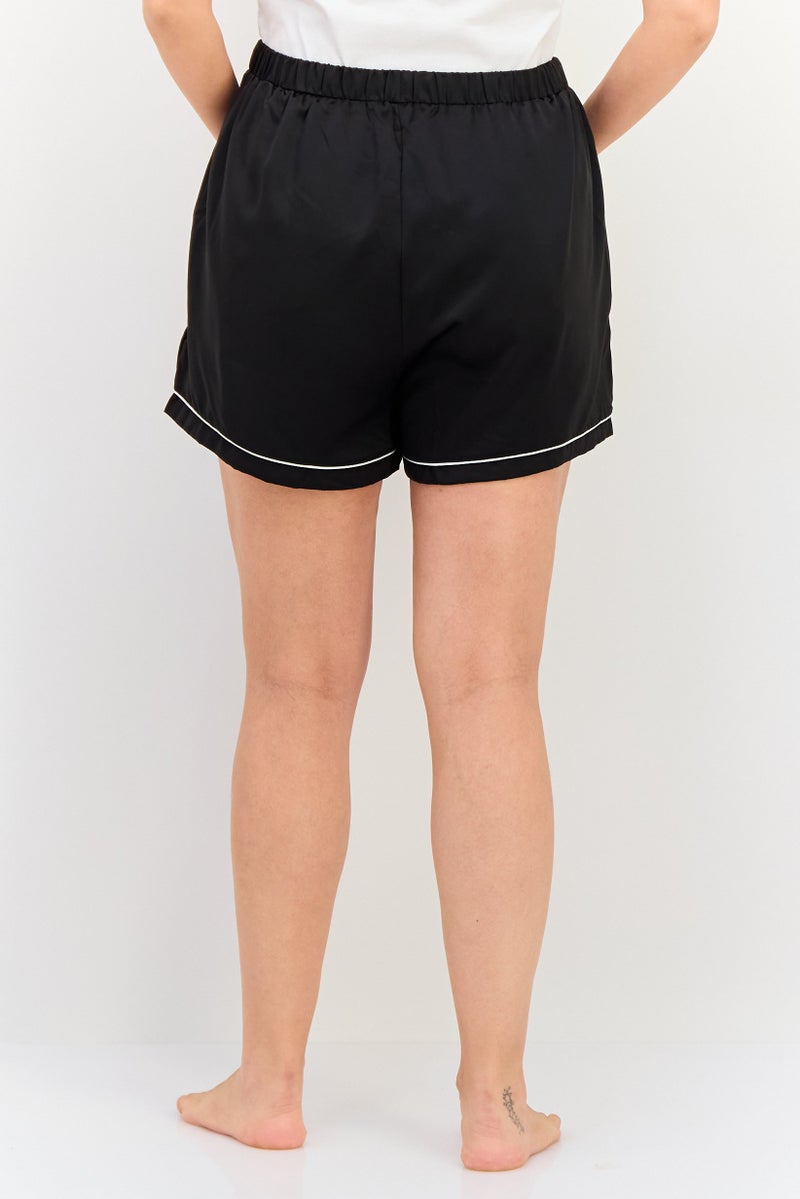 Loungeable Maternity Plain Pull-On Pajama Shorts, Black - Image 3