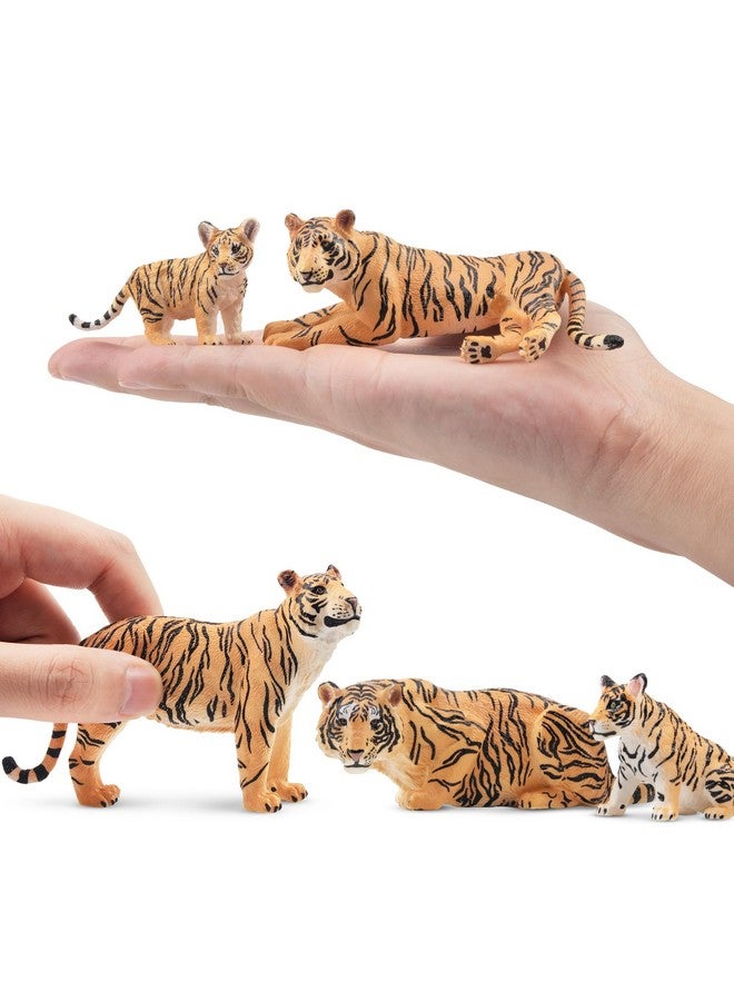 Toymany 6PCS Realistic Tigers Figurines with Tiger Cubs, 2-6" Jungle Animals Figures Family Set, Educational Toy Cake Toppers Christmas Birthday Gift for Kids Toddlers - Image 3