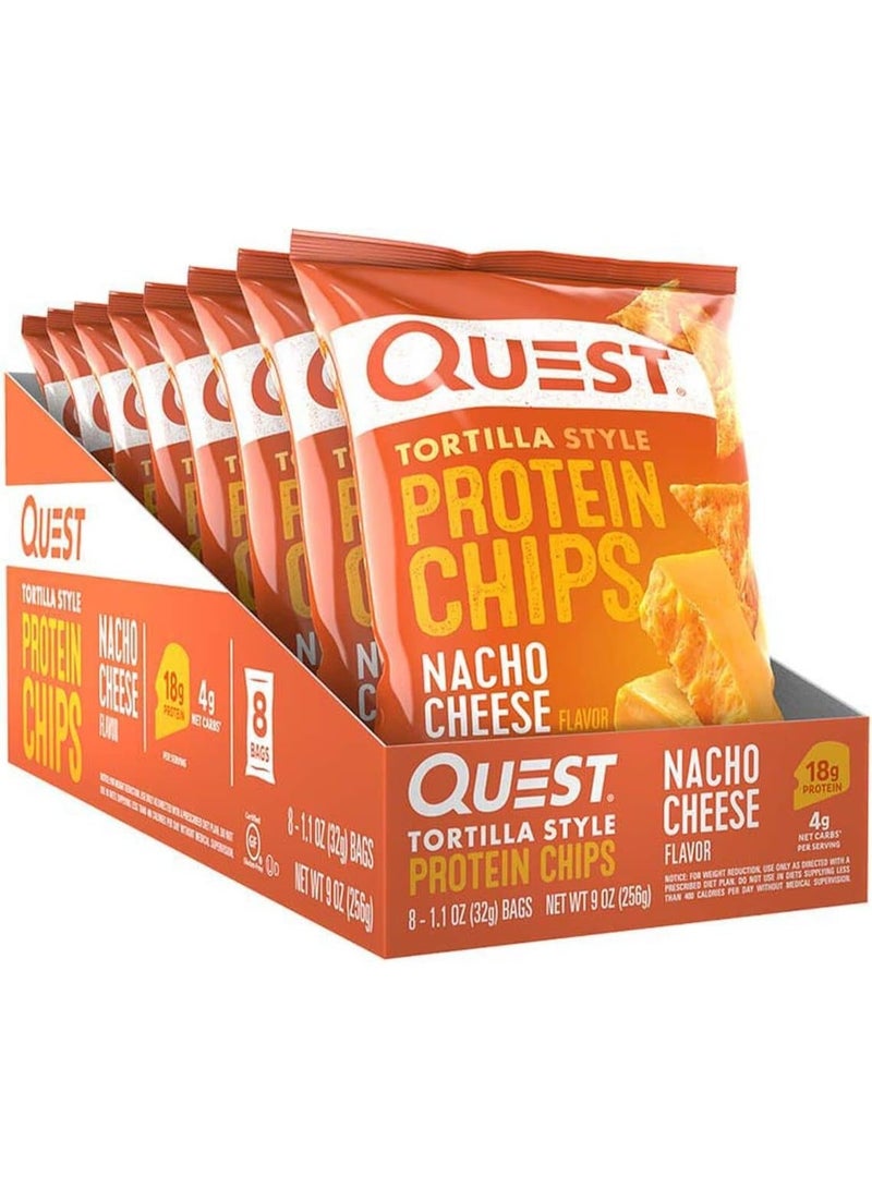 Quest Nutrition Tortilla Style Protein Chips - Nacho Cheese - PACK OF 8 - Image 1