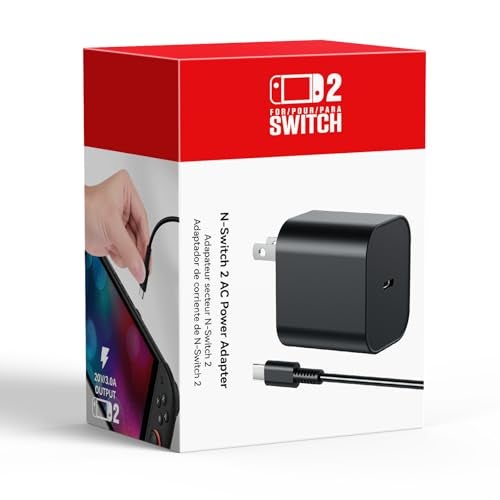 KOVA Switch 2 Charger - 60w AC Power Adapter for Nintendo 2/1, 5FT/1.5M UBC Cable, Support 4K TV Dock, PD3.0 Fast Charging Supply 20V/3A for Nintendo Wii Charger, [Replacement for OEM Switch2 Charger] - Image 1