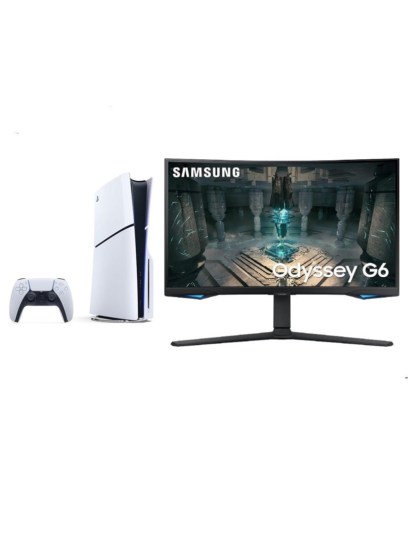 Sony PS5 Velocity Curve Bundle - 32” QHD 240Hz Curved Gaming Monitor + PlayStation 5 Digital Edition (UAE Version) - Image 1
