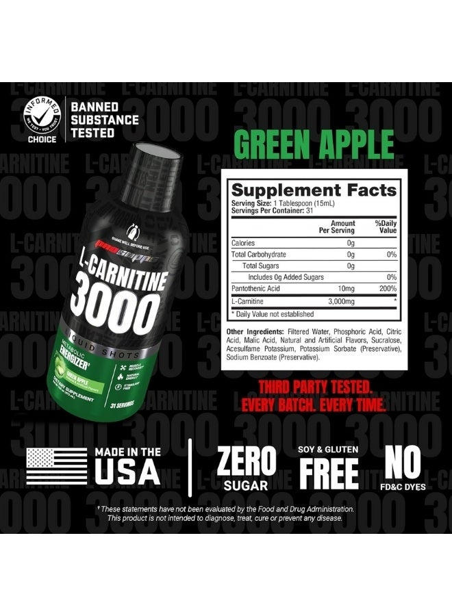 ProSupps L-Carnitine 3000 Liquid Fat Burner - Green Apple - 31 Servings - Fast-Acting Metabolic Performance & Fat Oxidation Support Supplement - Image 2