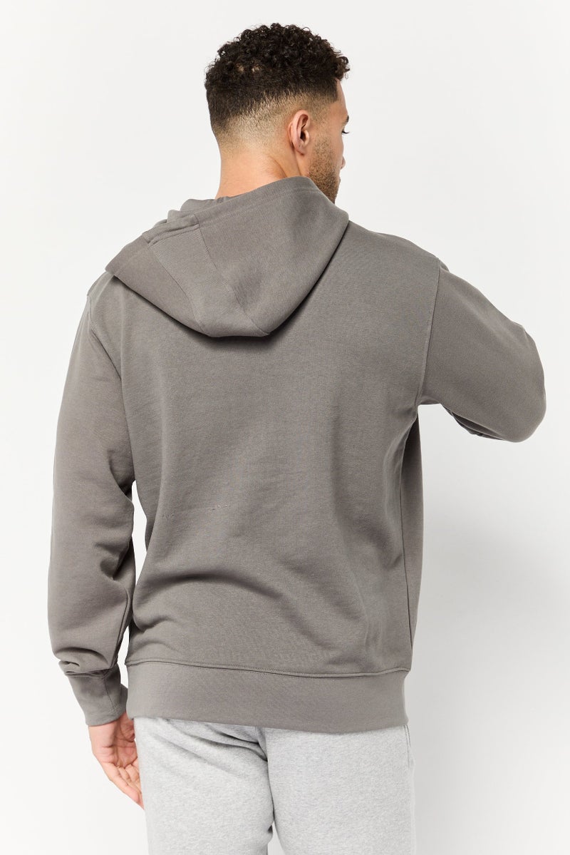 833 POLICE Men Long Sleeves Brand Logo Hoodie, Grey - Image 3