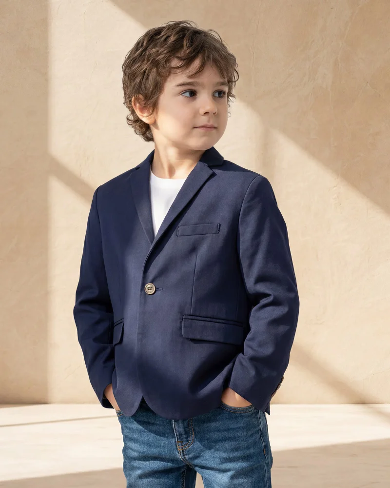 Redtag Boys Navy Button Front Blazer
