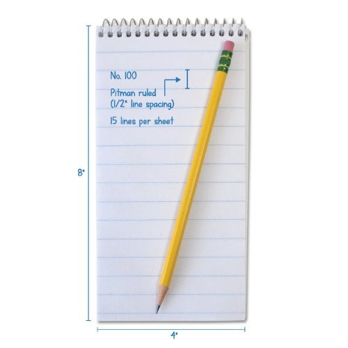 Portage Reporter’s Notebook – Spiral Notebook, Notepad, Writing Pad for Professional Reporters & Journalists for Taking Notes, Field Book, Pittman Ruled– 4 x 8 Inches, 70 Sheets / 140 Pages (Pack of 12) - Image 2