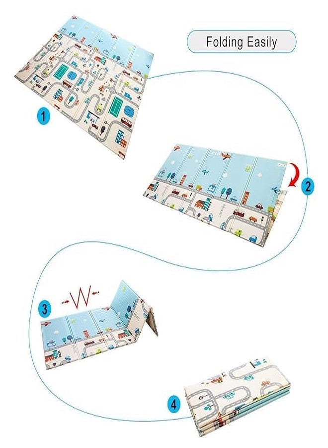 Metreno Baby Play mat 78x54 Inch playmat Folding Foam Crawling playmat Reversible Waterproof Portable playmat for Babies - 6mm Thickness - Image 4