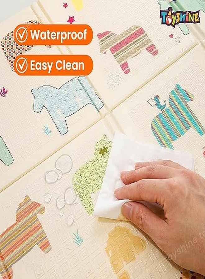 Metreno Baby Play mat 78x54 Inch playmat Folding Foam Crawling playmat Reversible Waterproof Portable playmat for Babies - 6mm Thickness - Image 5