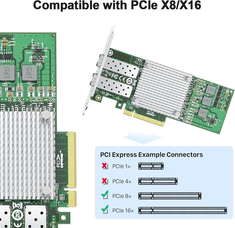 ipolex 10Gb SFP+ PCIE NIC Network Card, Broadcom BCM57810S Chip, Dual SFP+ Port Card, PCI Express X8, Ethernet LAN Adapter Support Windows/Windows Server/Linux/VMware Esxi - Image 4