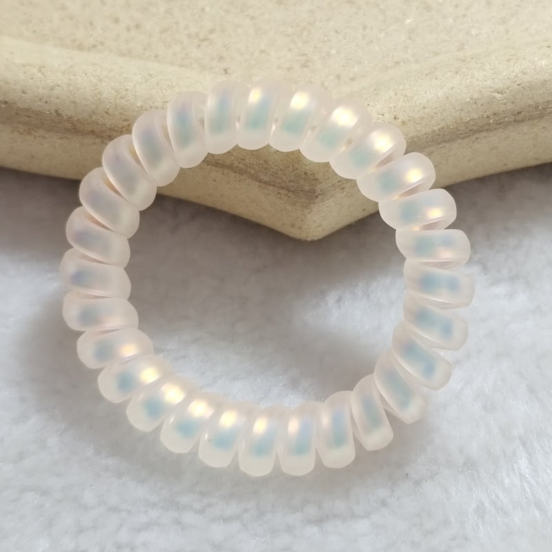 Generic Korean Large Bold Mermaid Ji Telephone Line Hair Ring Womens High Elastic Tie Hair Linsen Traceless Hair Rope Hair Accessories Lotus root starch 