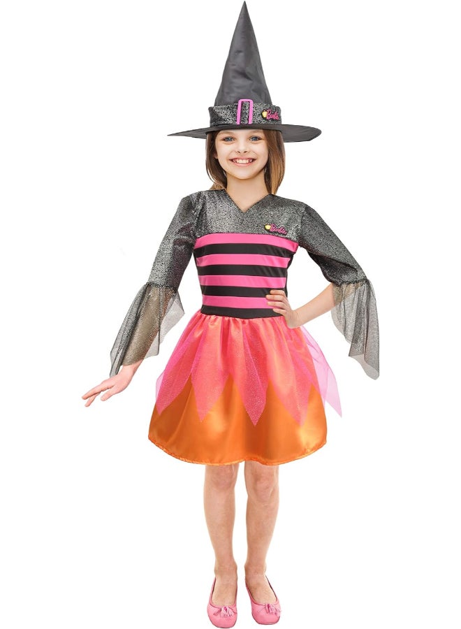 Ciao زي الساحرة الجذابة باربي للفتيات من 4-5 سنوات | زي باربي هالوين المرخص | يتضمن الفستان والقبعة - Image 1