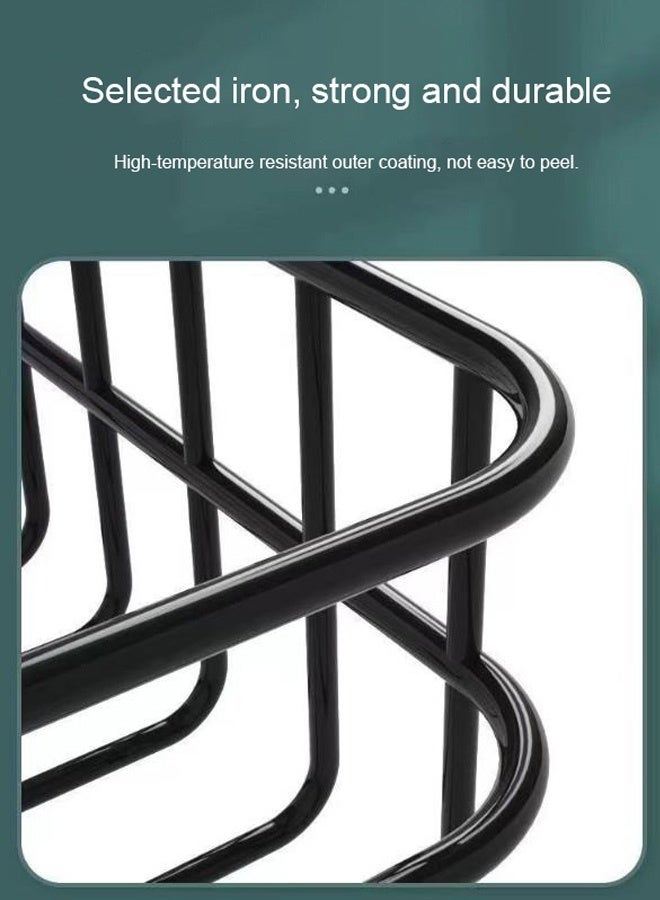 ZERIFAM Shower Caddy, Black Corner Rack with Side Hooks, Bathroom Shelf, Wall-Mounted Storage, Kitchen Shelf, Wall-Mounted Bathroom Storage Rack, No-Drill Wall-Mounted Shower Gel Holder - Image 5