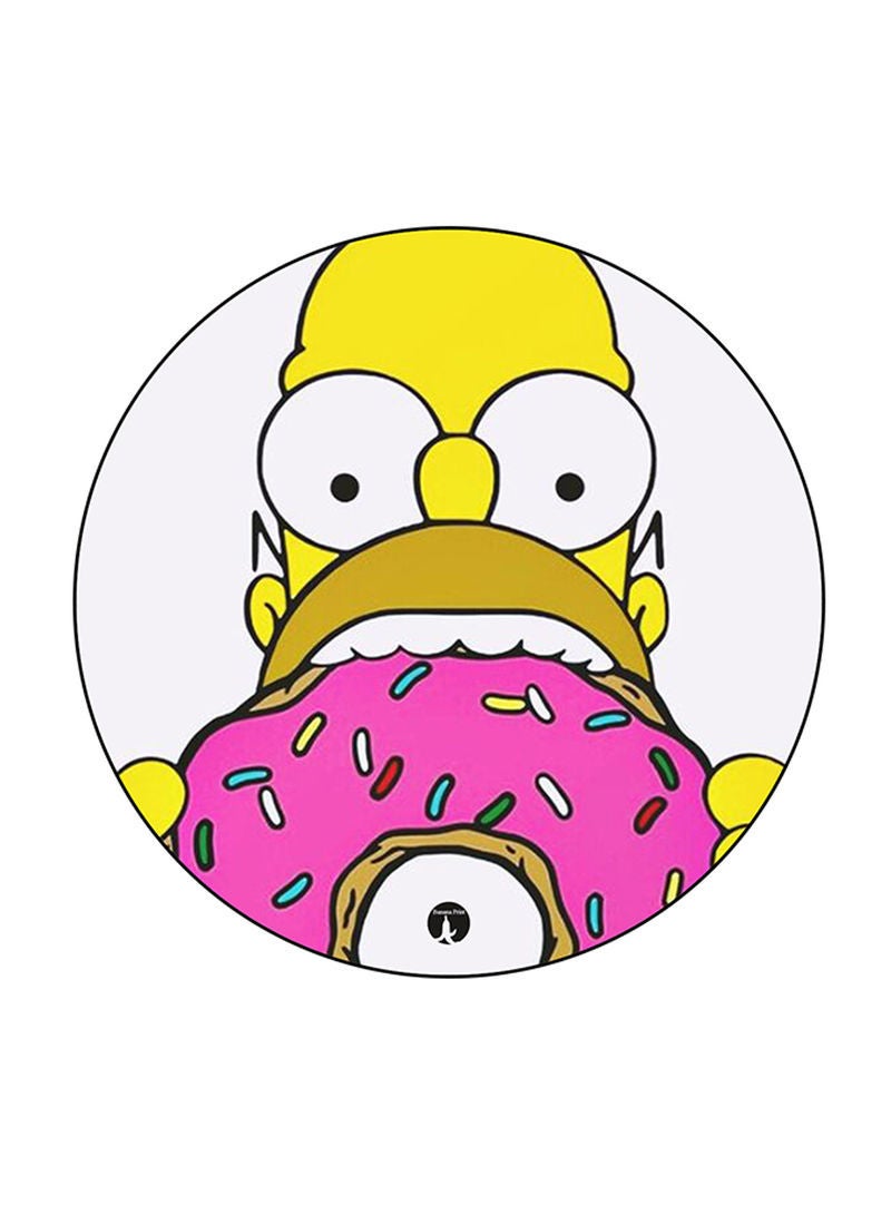 RKN Simpsons Printed Mouse Pad Round  Multicolour