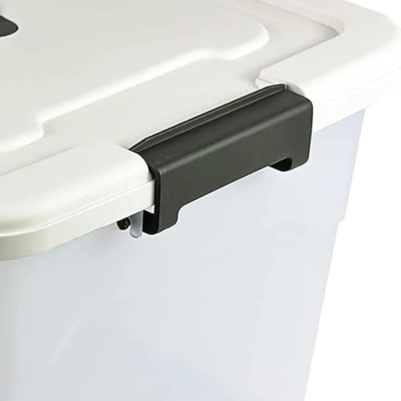 Loquat 85L Extra Large Plastic Storage Box with Lockable Lid – Clear Stackable Organizer Bins for Clothes, Kitchen, Toys, Garage Tools, Blankets, Office Supplies - Image 3