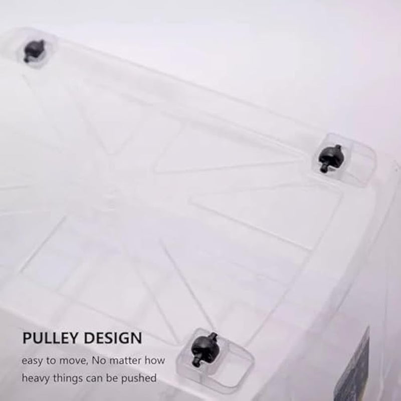 Loquat 85L Extra Large Plastic Storage Box with Lockable Lid – Clear Stackable Organizer Bins for Clothes, Kitchen, Toys, Garage Tools, Blankets, Office Supplies - Image 4