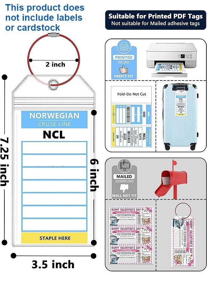 Photon 10 Pcs Cruise Luggage Tags Holder, Waterproof Cruise Tags, For Carnival, NCL, Princess, MSC - Image 2