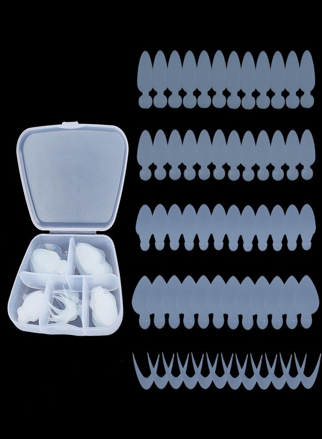 NICENEEDED 60 PCS Dual Nail Forms Mould, Silicone Nail Mold Pads, Gel Extension Stickers Quick Building Dual Nail Form Stickers French Manicure Inner Mold for Guide Nail Art Accessories - Image 1