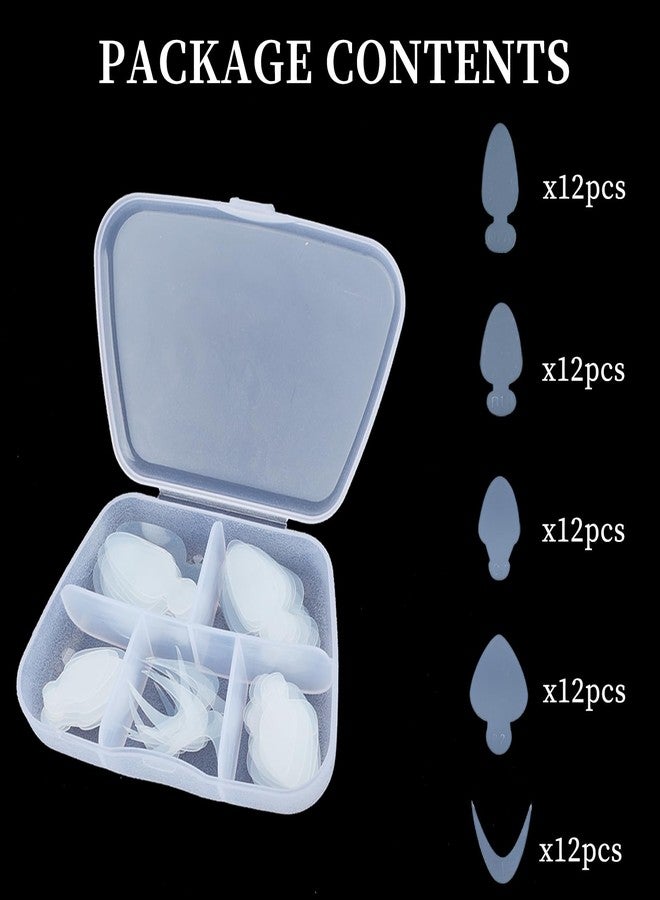 NICENEEDED 60 PCS Dual Nail Forms Mould, Silicone Nail Mold Pads, Gel Extension Stickers Quick Building Dual Nail Form Stickers French Manicure Inner Mold for Guide Nail Art Accessories - Image 2