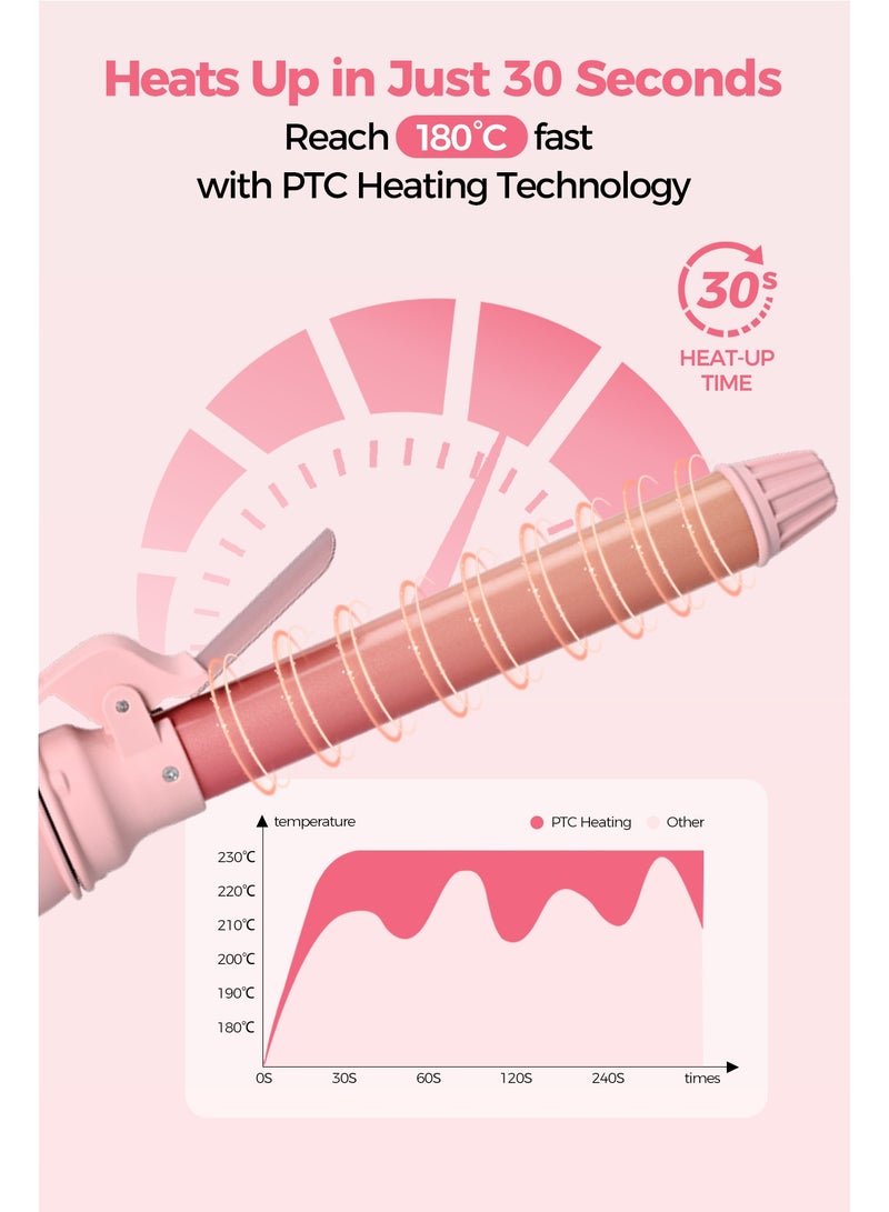 DOSCHER 25mm Professional Curling Iron, 230°C, PTC Fast Heating, LED Display，Ionic Technology - Image 2