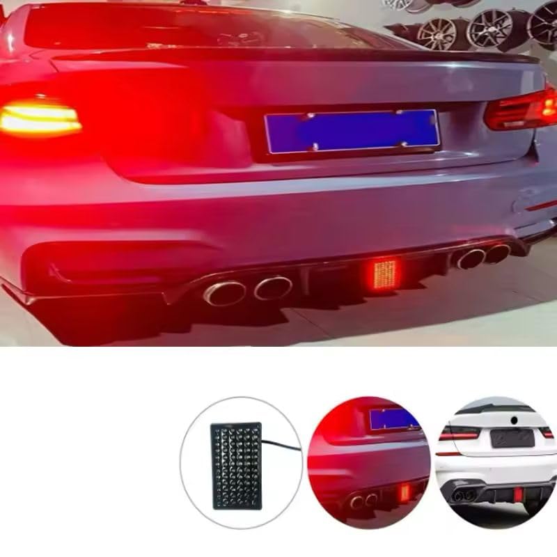 AutoBizarre 12V F1 Style Rear Third Flashing Tail Brake Lights Rear Bumper Pilot Flash Lamp Warning Strobe Stop Safety Light Universal for All Cars, Bikes, SUV, etc (Red 72 LED Rectangle) - Image 2