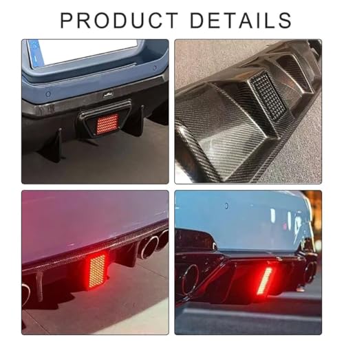 AutoBizarre 12V F1 Style Rear Third Flashing Tail Brake Lights Rear Bumper Pilot Flash Lamp Warning Strobe Stop Safety Light Universal for All Cars, Bikes, SUV, etc (Red 72 LED Rectangle) - Image 3