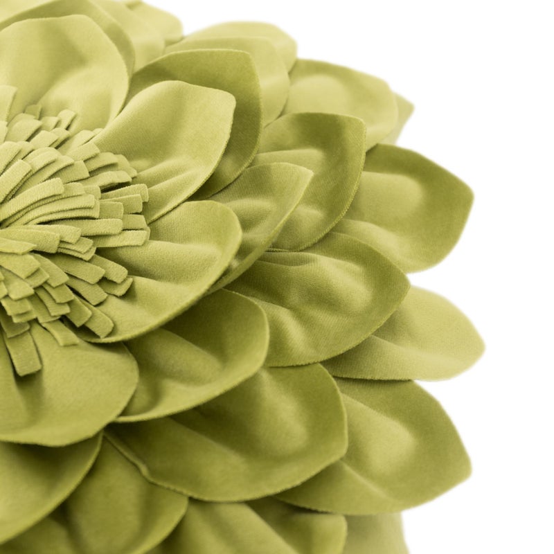 OiseauVoler Decorative 3D Flower Throw Pillow Covers Handmade Pillowcases for Sofa Bed Home Room Decor 18 x 18 Inch Green - Image 4