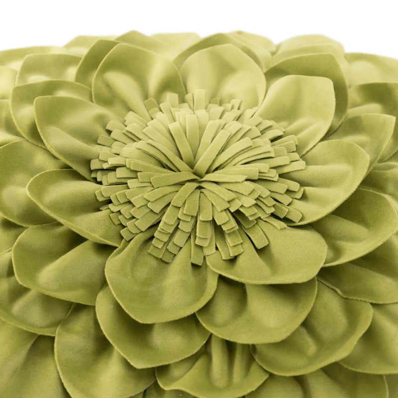 OiseauVoler Decorative 3D Flower Throw Pillow Covers Handmade Pillowcases for Sofa Bed Home Room Decor 18 x 18 Inch Green - Image 3