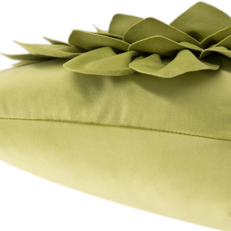 OiseauVoler Decorative 3D Flower Throw Pillow Covers Handmade Pillowcases for Sofa Bed Home Room Decor 18 x 18 Inch Green - Image 5