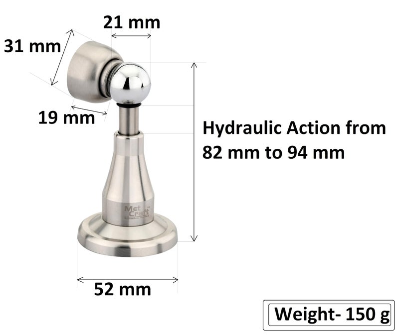 Met Craft Heavy Duty Hydraulic Stainless Steel 4.25 inch Bell Door Magnetic Stopper Soft-Catch | Door Magnets to Hold Door | Door Magnet 360' Angle Hold with Screw Fitting .Pack of 1 (Satin Silver) - Image 5