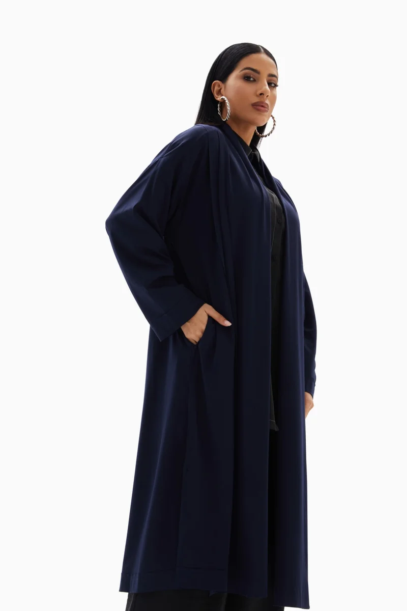 Wecre8 Navy Blue Plain Kimono By WECRE8